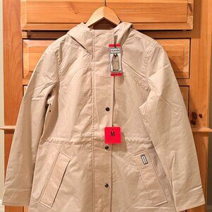 Hunter Women's Rain Jacket, Water Resistant Cotton, Tan, Size Medium